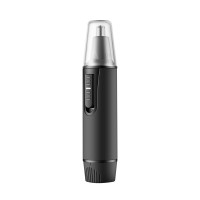 Ear and Nose Hair Trimmer Clipper - 2022 Professional Painless Eyebrow & Facial Hair Trimmer for Men Women, Battery-Operated Trimmer with IPX7 Waterproof, Dual Edge Blades for Easy Cleansing Black 