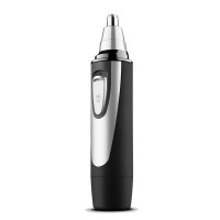 Ear and Nose Hair Trimmer Clipper - 2021 Professional Painless Eyebrow & Facial Hair Trimmer for Men Women, Battery-Operated Trimmer with IPX7 Waterproof, Dual Edge Blades for Easy Cleansing Black 